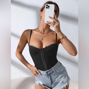 Black Lace Corset Top